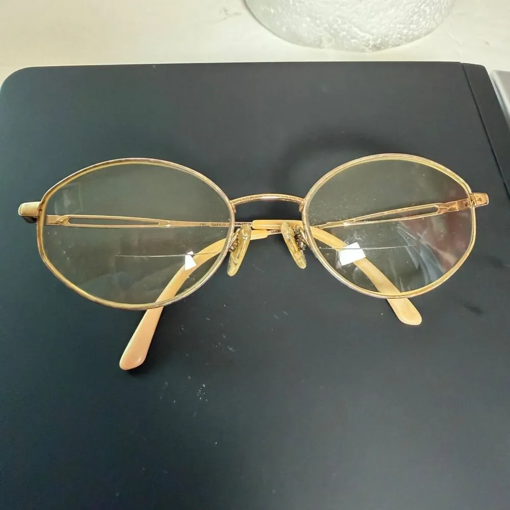 Vintage Safilo Emozioni 4238 WL47 Eyeglass Frames 51-18-130 Gold Tortoise Italy